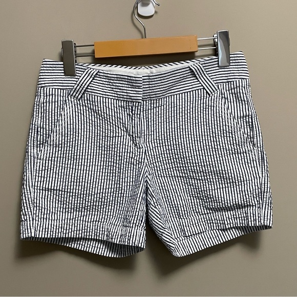 J. Crew Pants - J Crew Cotton Blue & White Nautical Striped Cotton Shorts Women’s 0